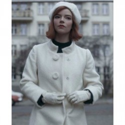 The Queen's Gambit Anya Tailor Joy White Coat The Queen's Gambit Anya Tailor Joy White Coat