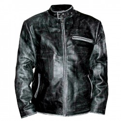 Tom Cruise Black Distressed Motorbike Leather Jacket