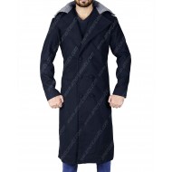 Tom Hardy Taboo James Keziah Delaney Fur Collar Wool Black Trench Coat
