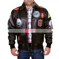 Top Gun A2 Fighter Bomber Brown Pilot Leather
