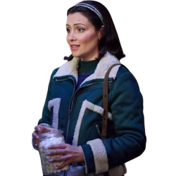 Trading Up Christmas Italia Ricci Green Shearling Jacket