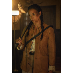 Trigger Warning 2024 Jessica Alba Brown Jacket