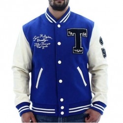 True Religion Blue & White Varsity Letterman Jacket