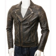 Vintage Leather Jacket in Quilted Style