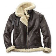 Winter Leather Bomber Jacket