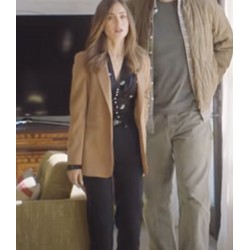 Windfall Lily Collins Brown Coat