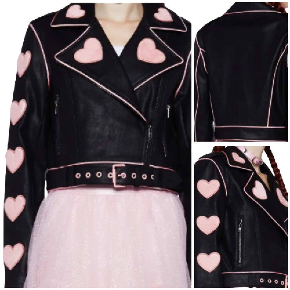 ジャケット・アウター muguet Heart pocket leather jacket pink muguet Heart pocket leather jacket PINK ジャケット・アウター