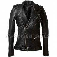 Women Black Leather MotorCycle Jacket