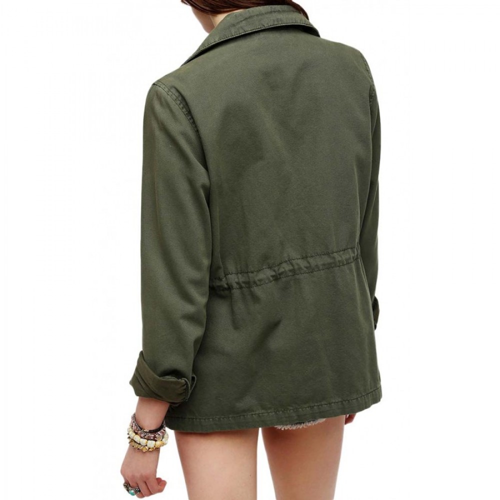 Cotton Jackets For Women : Women Military Green Jacket