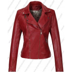 Women Slim Outerwear Biker Leather Jacket