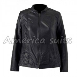 Womens Black Plus Size Leather Jacket