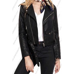 Womens Faux Leather Biker Short Coat Jacket Slim Zipper