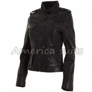 Wrinkled Black Jacket For Women