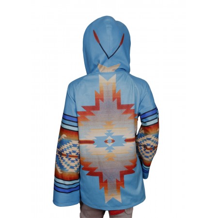 Veste Poncho Capuche Inspirée Beth Dutton (Yellowstone) - Polaire Femme - Bleu