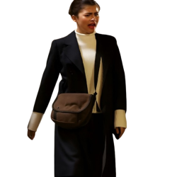 Zendaya The Drama Black Wool Coat
