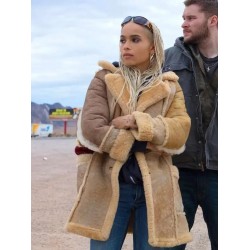 Zoe Kravitz Kin Milly Brown Coat