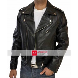 Terminator Asymmetrical Mens Marlon Black Premium Belted Moto Leather Jacket
