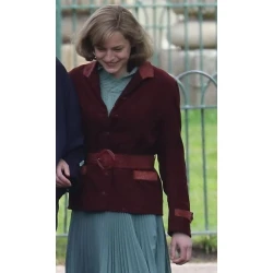 Emma Corrin My Policeman Maroon Cotton Jacket