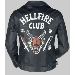 Hellfire Club Unisex Black Leather Jacket