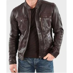 Mens Brown Casual Leather Jacket