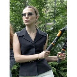 Stranger Things Millie Bobby Black Vest