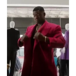 Trevante Rhodes MIKE Teaser Red Wool Coat