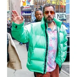 Adam Sandler Green Puffer Jacket