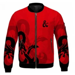 Dope D&D Dungeons & Dragons Logo Red Letterman Jacket Dope D&D Dungeons & Dragons Logo Red Letterman Jacket