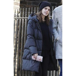 Emma Watson Hooded Puffer Coat