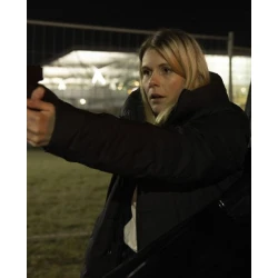 Hannah Arterton One More Shot 2024 black Coat