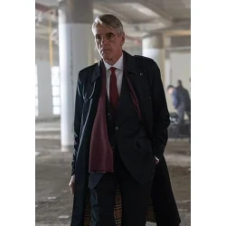 Jeremy Irons The Beekeeper 2024 Black Trench Coat