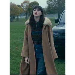 Kaya Scodelario The Gentlemen Shearling Coat