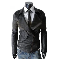 Biker Multi Pocket Leather Jacket For Men