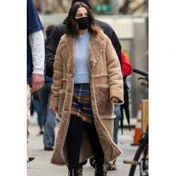 Selena Gomez Faux Fur Coat