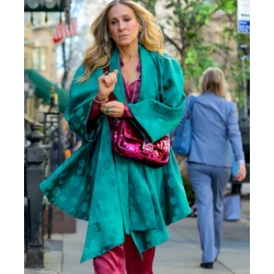 Carrie Bradshaw And Just Like That S02 Blue Poncho Carrie Bradshaw And Just Like That S02 Blue Poncho