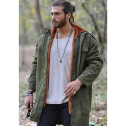 Erkenci Kus Can Yaman Green Cotton Jacket