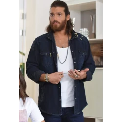 Erkenci Kus S01 Can Yaman Denim Dark Blue Jacket