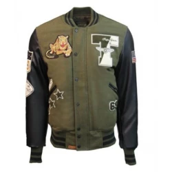 Top Gun Leopard Olive Wool Jacket