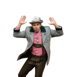 A Keller Christmas Vacation Jonathan Bennett Grey Wool Coat