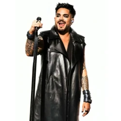 Adam Lambert Roundhouse 2026 Leather Sleeveless Coat Adam Lambert Roundhouse 2026 Leather Sleeveless Coat