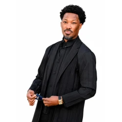 Corey Hawkins Black Textured Blazer