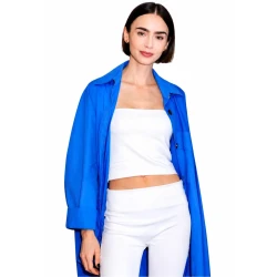 Lily Collins Wimbledon 2026 Blue Shirt