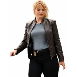 NCIS NY 2026 Jacqueline Byers Brown Leather Jacket