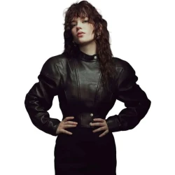 Sophie Thatcher 2026 Cropped Leather Jacket