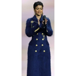 Teyana Taylor One Battle After Another Blue Fur Coat