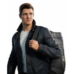 007 First Light Patrick Gibson Black Leather Jacket