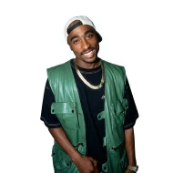 2Pac Green Leather Utility Vest