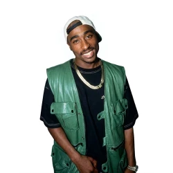 2Pac Green Leather Utility Vest