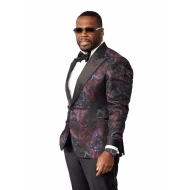 50 Cent Street Fighter Premiere Black Floral Blazer