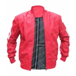 8 Ball Pink PU Leather Bomber Jacket 8 Ball Pink PU Leather Bomber Jacket